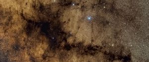 Preview wallpaper nebula, stars, glare, space, brown