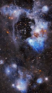 Preview wallpaper nebula, stars, glare, glow, space, blue