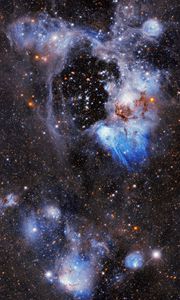 Preview wallpaper nebula, stars, glare, glow, space, blue