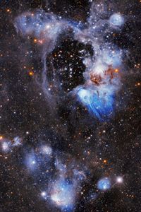 Preview wallpaper nebula, stars, glare, glow, space, blue
