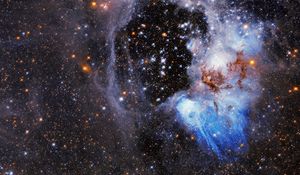 Preview wallpaper nebula, stars, glare, glow, space, blue