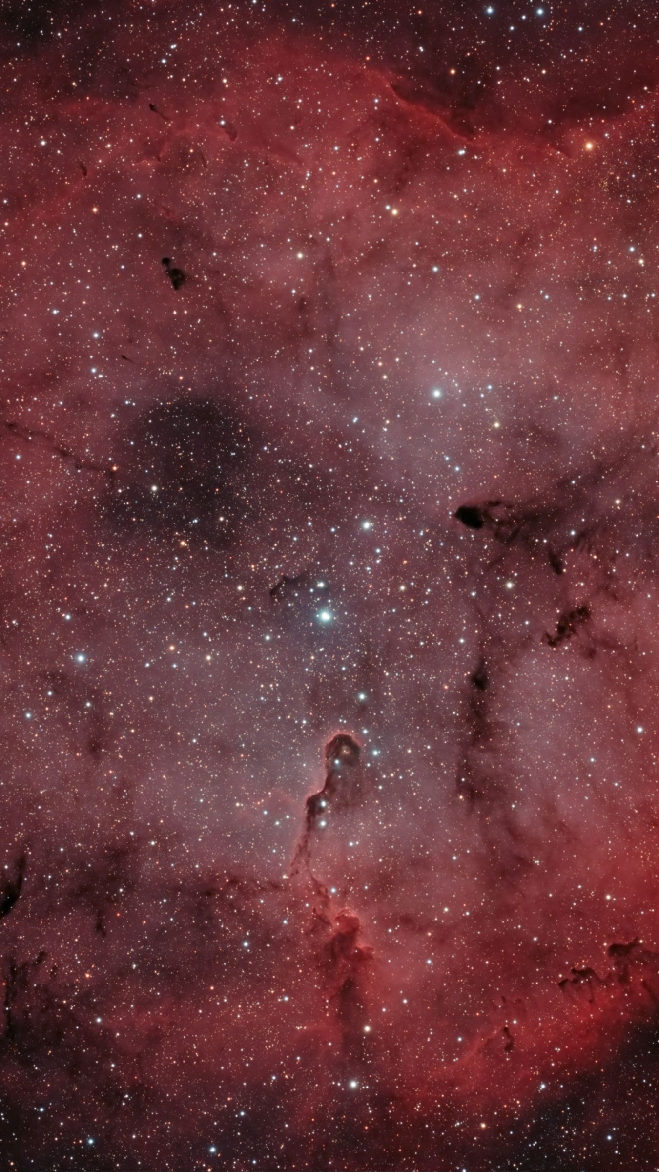 1350x2400 Wallpaper nebula, stars, glitter, red, dark, space