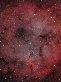 240x320 Wallpaper nebula, stars, glitter, red, dark, space