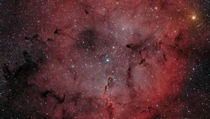 Preview wallpaper nebula, stars, glitter, red, dark, space