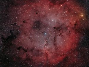 Preview wallpaper nebula, stars, glitter, red, dark, space