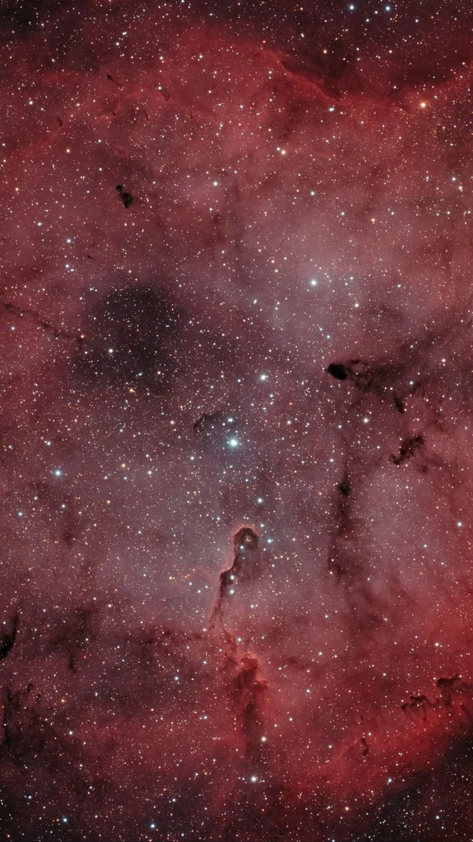 938x1668 Wallpaper nebula, stars, glitter, red, dark, space