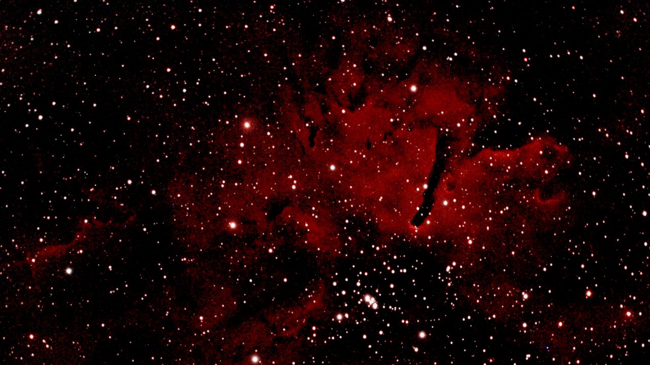 Wallpaper nebula, stars, glow, space, red