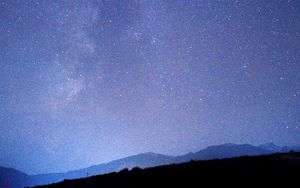 Preview wallpaper nebula, stars, mountains, night, starry sky