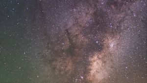 Preview wallpaper nebula, stars, night, tree, silhouette