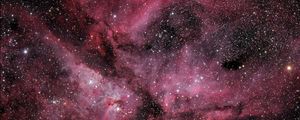 Preview wallpaper nebula, stars, pleiades, space, pink