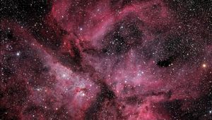 Preview wallpaper nebula, stars, pleiades, space, pink