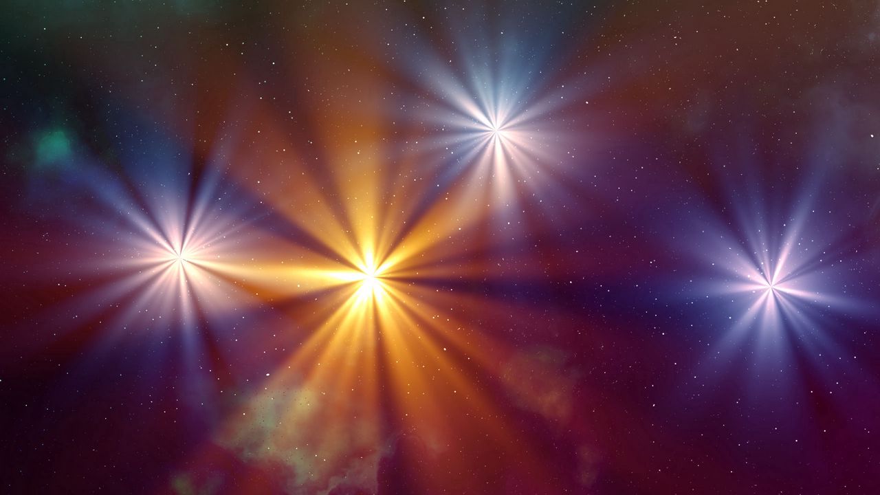 Wallpaper nebula, stars, radiance, light