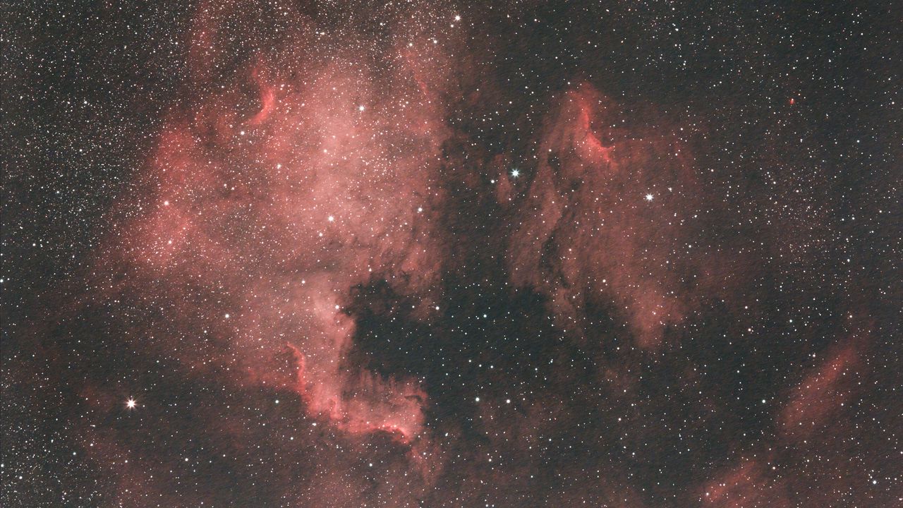 Wallpaper nebula, stars, red, space
