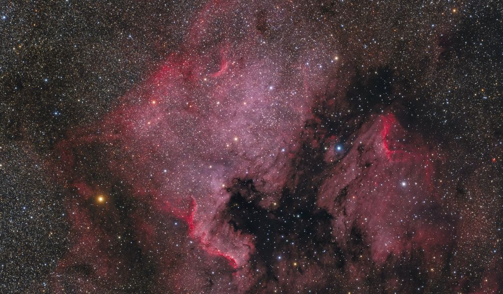 1024x600 Wallpaper nebula, stars, space, pink, background