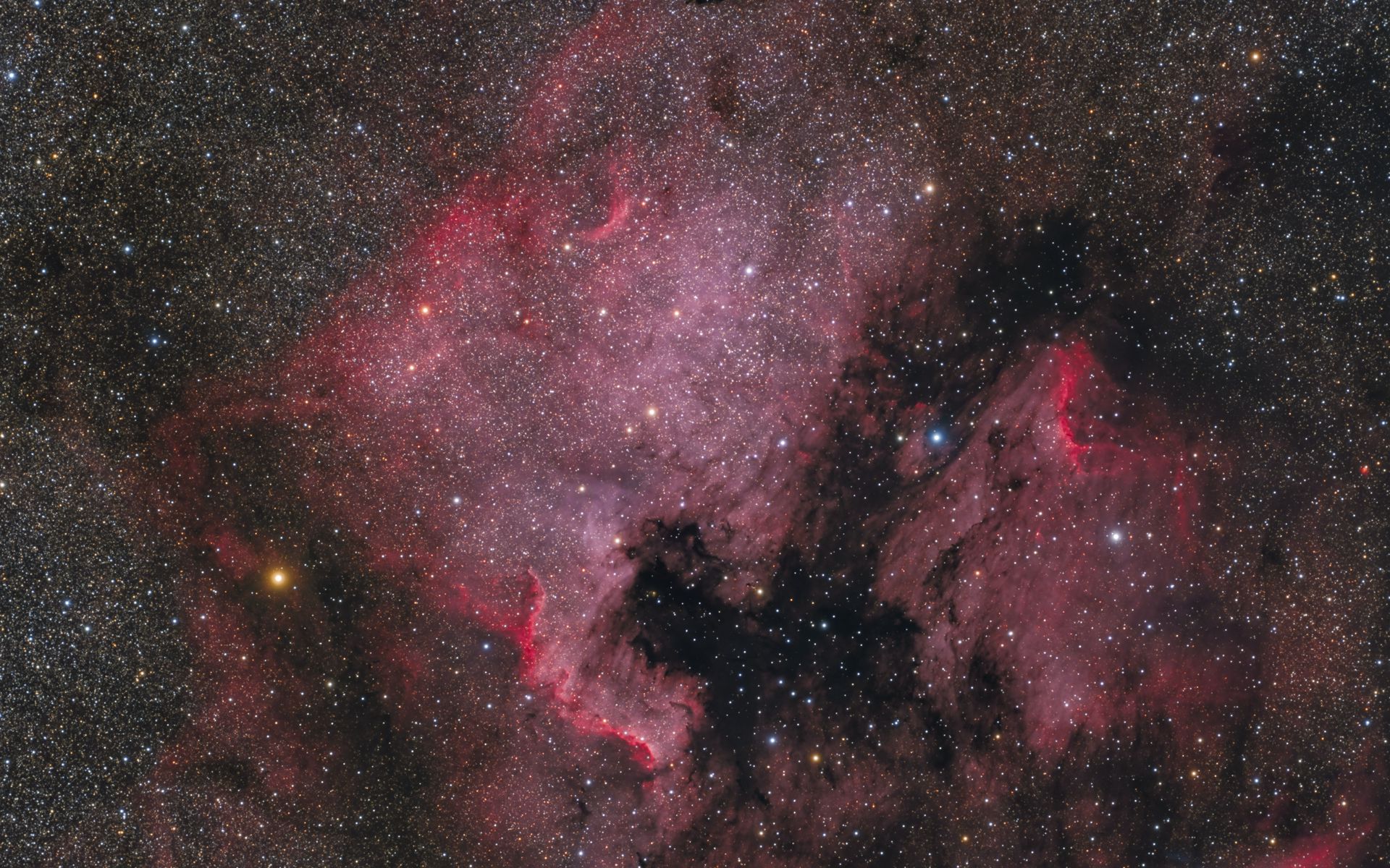 1920x1200 Wallpaper nebula, stars, space, pink, background