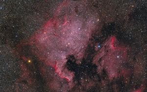 Preview wallpaper nebula, stars, space, pink, background