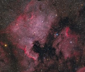 Preview wallpaper nebula, stars, space, pink, background