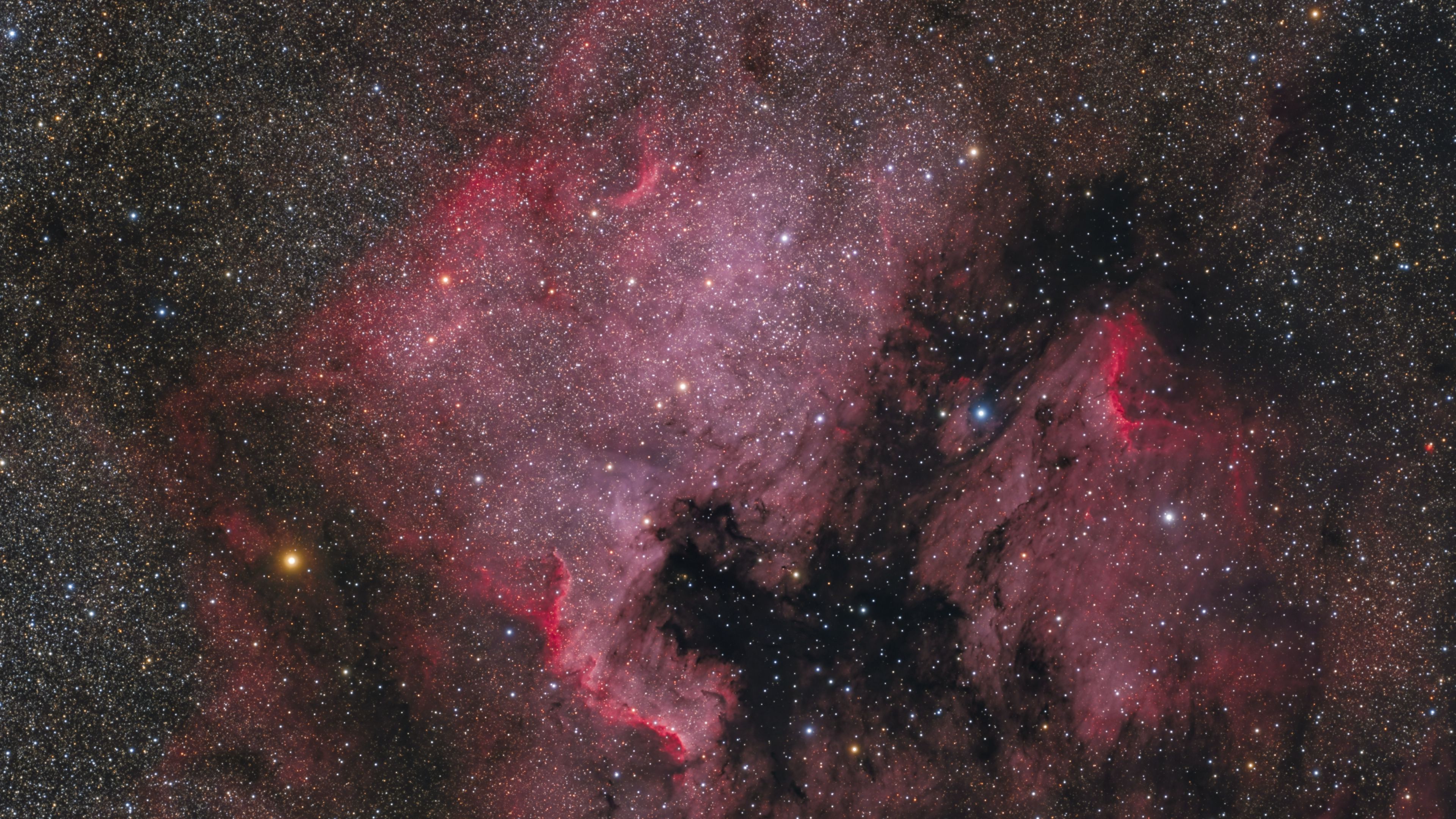 3840x2160 Wallpaper nebula, stars, space, pink, background