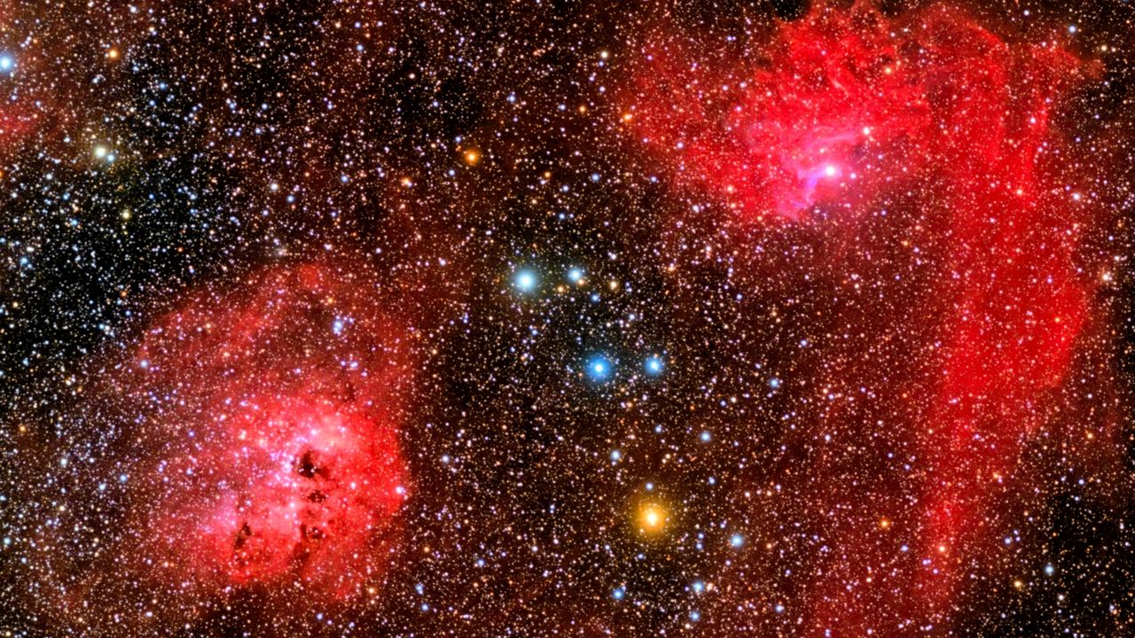 Wallpaper nebula, stars, space, glow, light