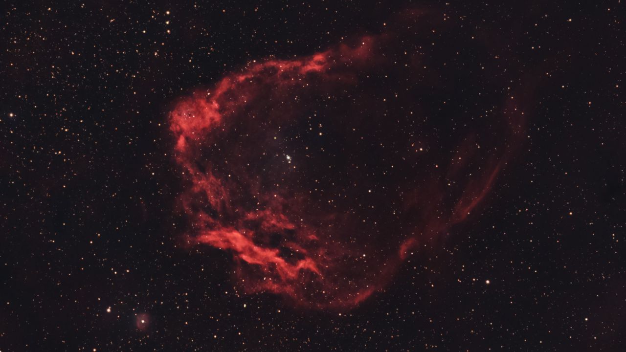 Wallpaper nebula, stars, space, shining, red