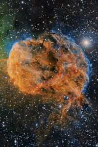 Preview wallpaper nebula, stars, space, orange