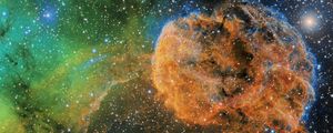 Preview wallpaper nebula, stars, space, orange