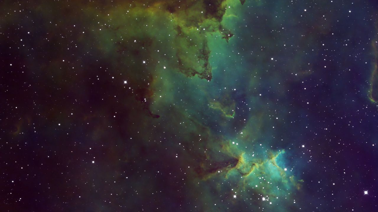 Wallpaper nebula, stars, space, background, glow