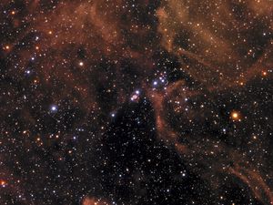 Preview wallpaper nebula tarantula, starry sky, galaxy, sn 1987a