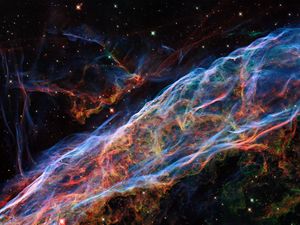 Preview wallpaper nebula veil, nebula, glow, stars, space