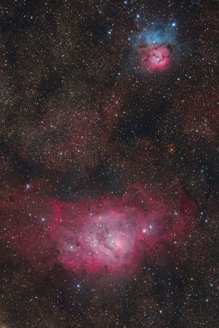 320x480 Wallpaper nebulae, stars, space, dark