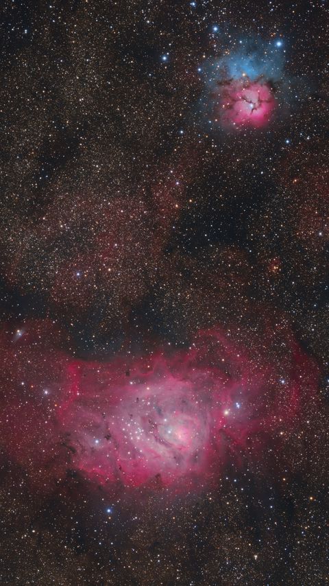 480x854 Wallpaper nebulae, stars, space, dark