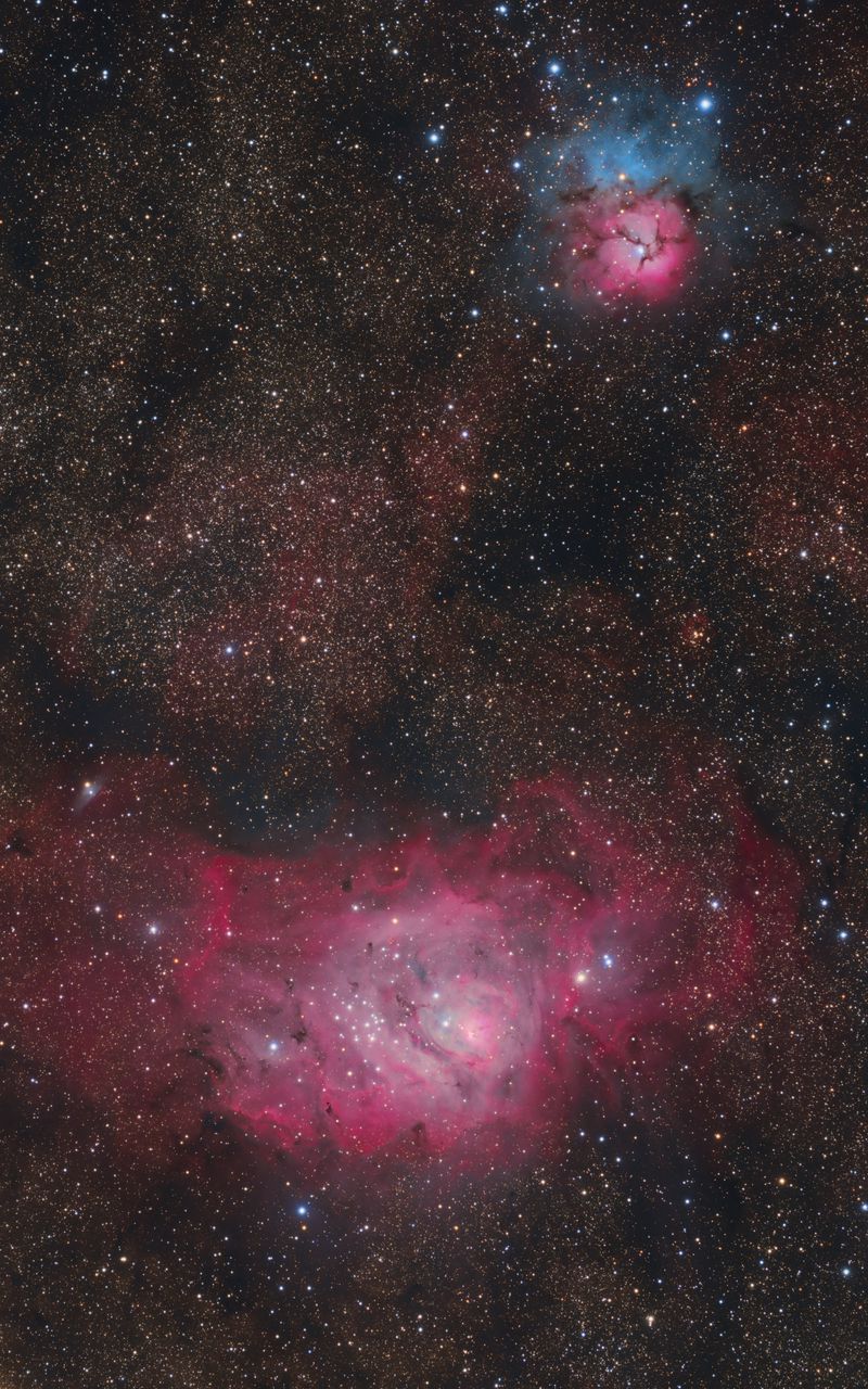 800x1280 Wallpaper nebulae, stars, space, dark