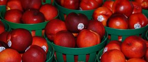 Preview wallpaper nectarines, fruit, baskets