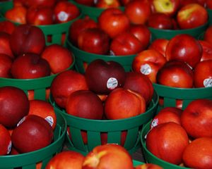 Preview wallpaper nectarines, fruit, baskets