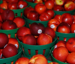 Preview wallpaper nectarines, fruit, baskets