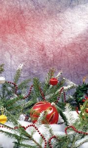 Preview wallpaper needles, snow, decoration, holiday, attributes