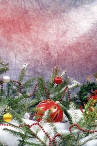 Preview wallpaper needles, snow, decoration, holiday, attributes