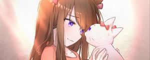 Preview wallpaper neko, ears, cat, anime, art, cartoon