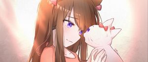 Preview wallpaper neko, ears, cat, anime, art, cartoon