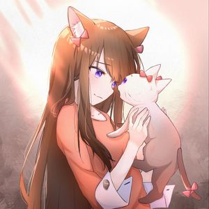 Preview wallpaper neko, ears, cat, anime, art, cartoon