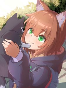 Preview wallpaper neko, ears, cat, anime, cute