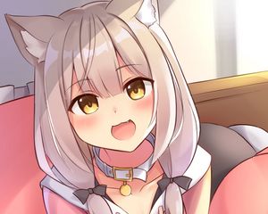 Preview wallpaper neko, ears, collar, anime, art, cute