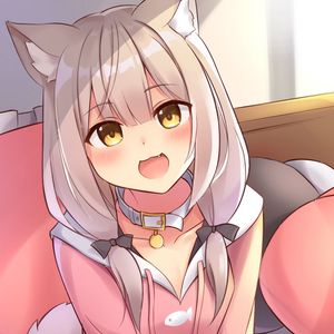 Preview wallpaper neko, ears, collar, anime, art, cute