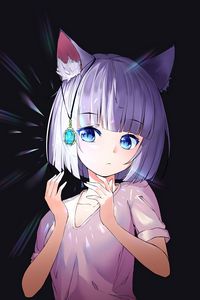 Preview wallpaper neko, ears, crystal, anime, art