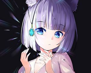 Preview wallpaper neko, ears, crystal, anime, art