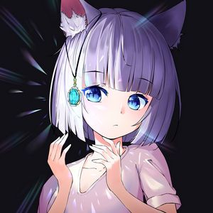 Preview wallpaper neko, ears, crystal, anime, art