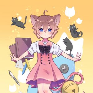 Preview wallpaper neko, ears, dress, anime, art, cute