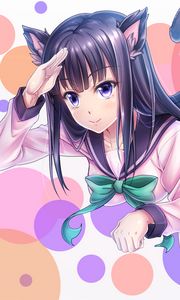 Preview wallpaper neko, ears, gesture, anime, cute