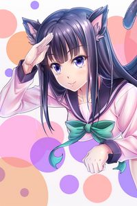 Preview wallpaper neko, ears, gesture, anime, cute