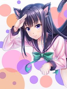 Preview wallpaper neko, ears, gesture, anime, cute